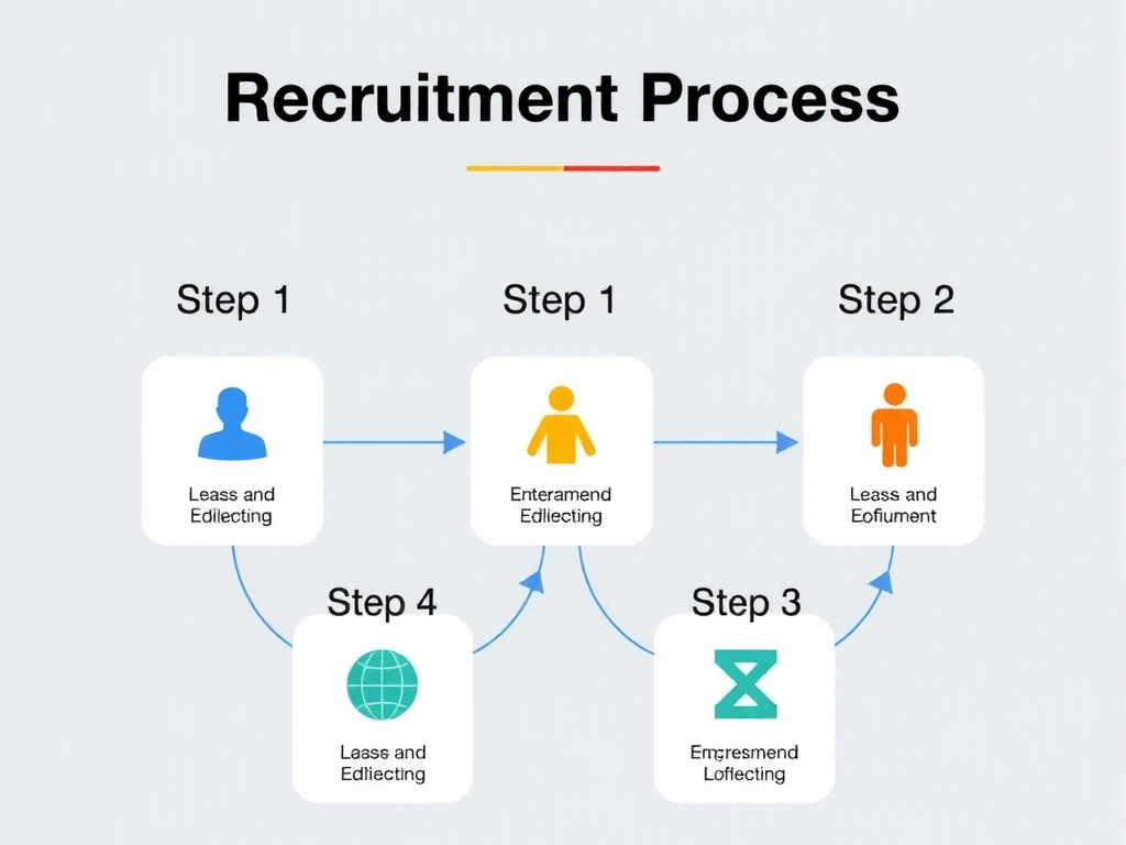 Diagrama procesului de recrutare, cu pași clari și ilustrații