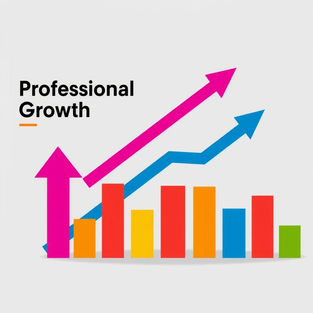 Grafic de creștere profesională cu săgeți ascendente