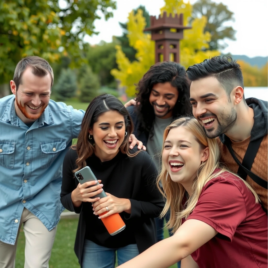 Oameni care râd și se bucură la un eveniment de team-building