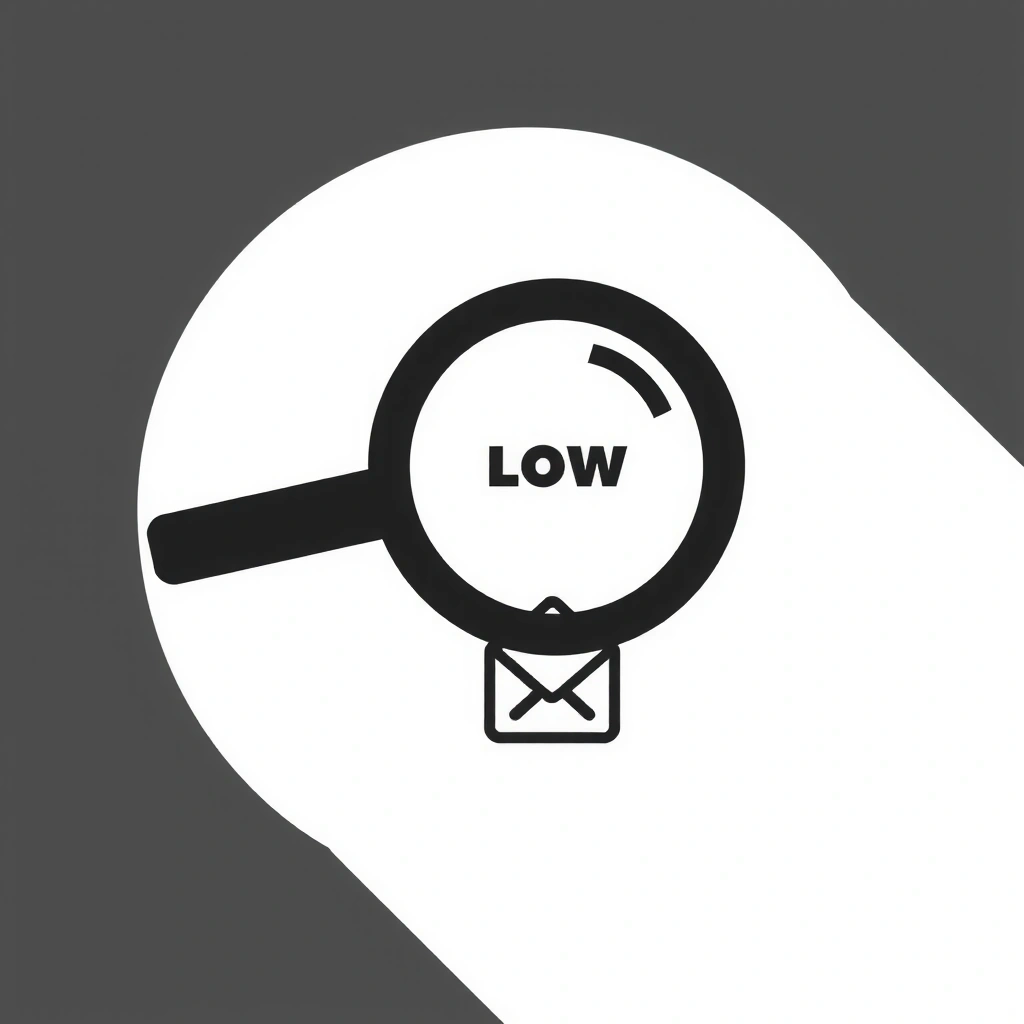 Magnifying glass searching for a small, barely visible website icon